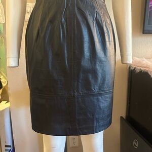 Vintage Neiman Marcus Exclusive Top Grain Leather Skirt